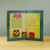 Rakhi Wishes Greeting Card with a Sacred Rakhi